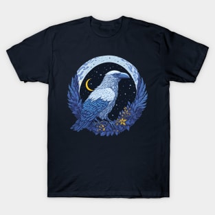 White Crow at Night Time T-Shirt